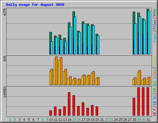 Daily usage for August 2026