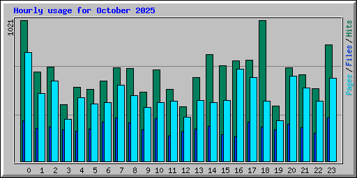 Hourly usage for October 2025
