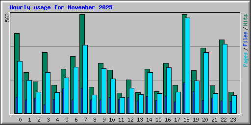 Hourly usage for November 2025